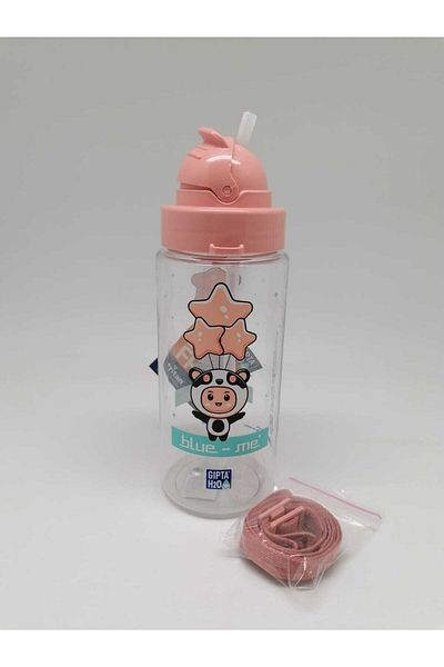 Gıpta Blue-me Pink Panda 500 Cc Tritan Flask with Straw