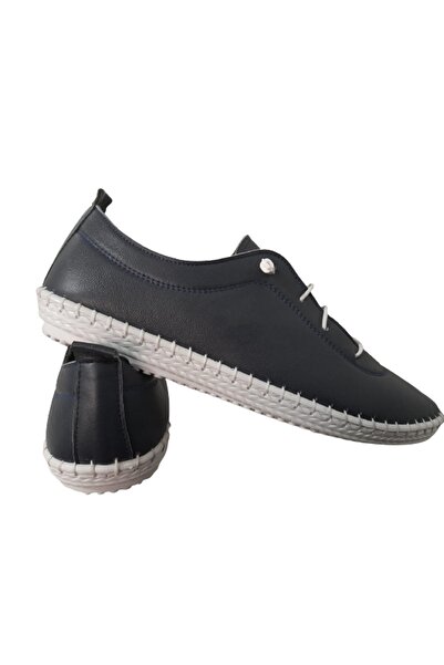 BEREN Erkek Lacivert Hakiki Deri Spor Şık Ayakkabı