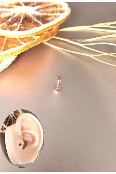 Bylin %100 Cerrahi Çelik Yıldız Labret Pıercıng -kulak&dudak Için1 Adet