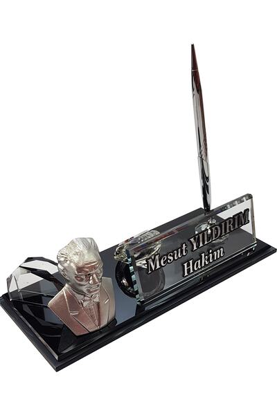 MERTKRİSTAL Isimlik - Masalık - Buro Ofıs Hediyesi - Kalemlık M524slv Gumus