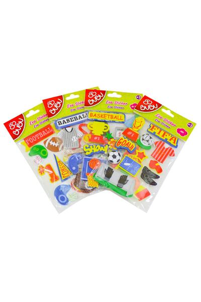 Bubu Bu-bu 3d Eva Sticker Karışık Spor -sts018