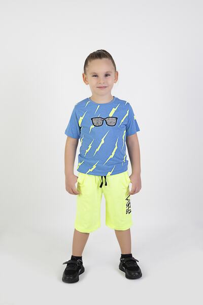 Harika KIDS Boy's Glasses Printed Short Sleeve Capri Basic Set
