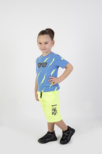 Harika KIDS Boy's Glasses Printed Short Sleeve Capri Basic Set