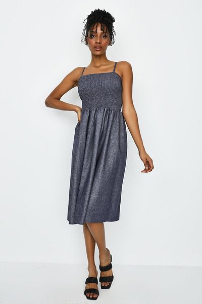 Select Moda Rochie de damă albastră cu bretele Gipe
