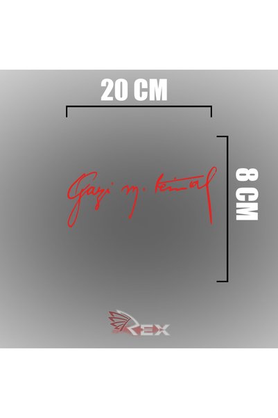 Rex Aksesuar Gazi Mustafa Kemal Atatürk Signature Sticker Atatürk Signature Car Auto Glass Sticker 20x8 Cm