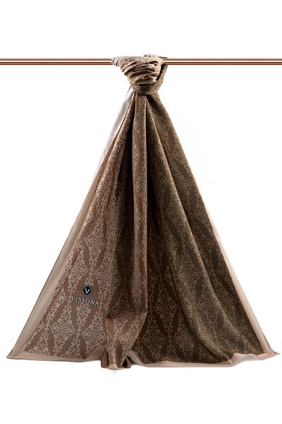 Vissona Γυναικείο σάλι πολυτελείας Medina Silk Mink-2