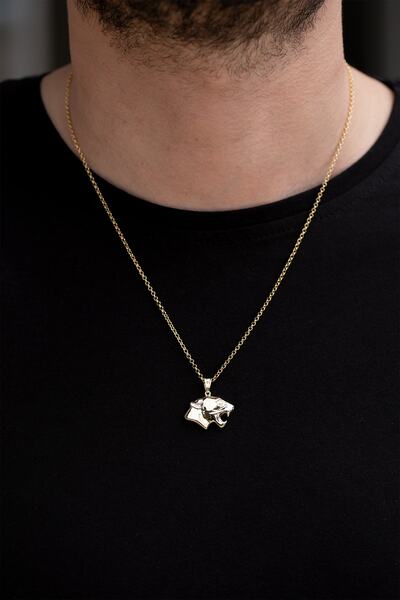 Uşaklıhafız 1945 14 Ayar Altın Kaplan Figürlü Kolye