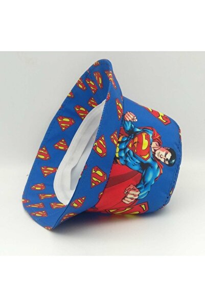 Shopiolog Çocuk Kova Şapka Erkek Kahraman Süperman Balıkçı Kova Şapka Süperman Güneş Şapkaları