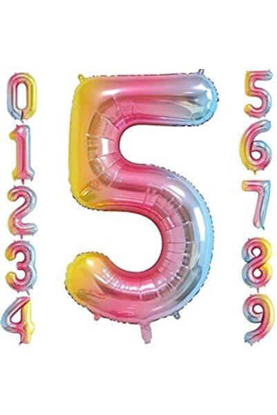 gifttime Number Rainbow Foil Balloon 34'' Inc 76 cm
