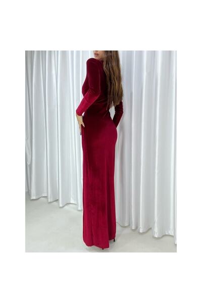Bayar Kumaş Βελούδινο Ύφασμα Claret Red Lycra Γαλλικό Μεταξωτό Μήκος 1 Μέτρο Πλάτος 150cm