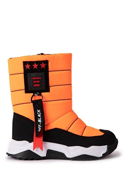 Kidata design Turuncu Su Geçirmez Içi Kürklü Kar Botu