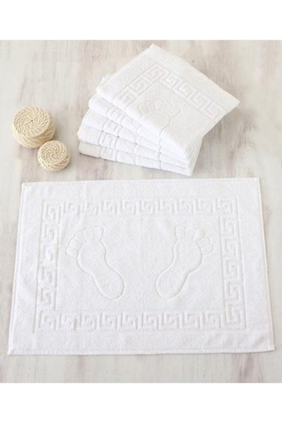 ROSEHOME White Foot Towel Mat 100% Cotton High Weight