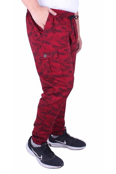 MocGrande Φούτερ Battal Size 2ip Lycra Honeycomb Camouflage 23502 Claret Red