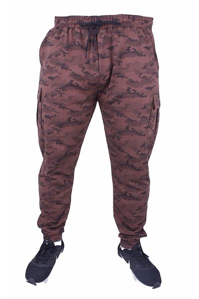 MocGrande Battal Size 2ip Lycra Sweatpants Honeycomb Camouflage 23502 Tan