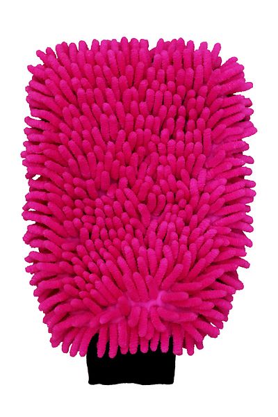 DNS HOME 1Pc Pink Pasta Microfiber Cleaning Double Sides Glove Mop And Car Washing Drying Glove Mop