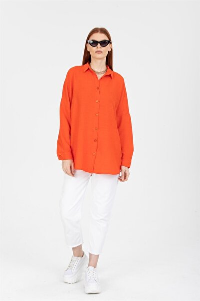 Reji Обикновена цветна ленена ежедневна риза