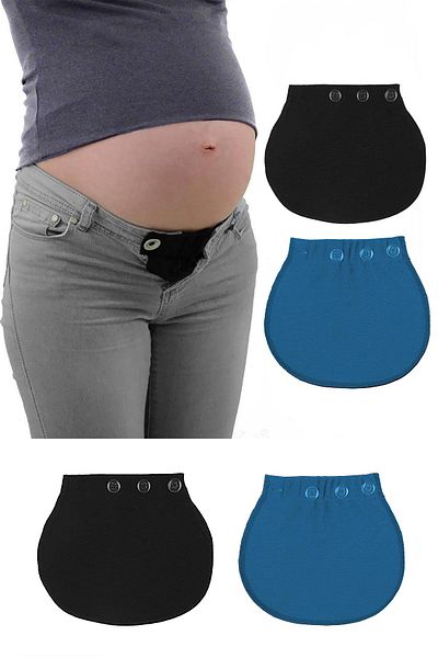 Pimobile Maternity Pants Waist Expander-Pants Expander for Women Black-blue