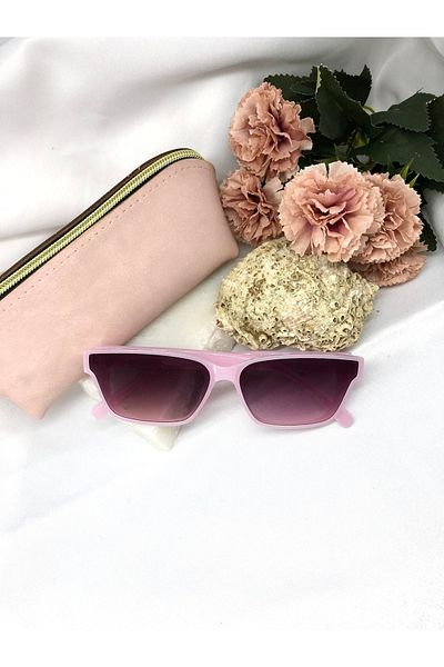 Di Caprio Elira Rectangular Retro Pink Women's Sunglasses