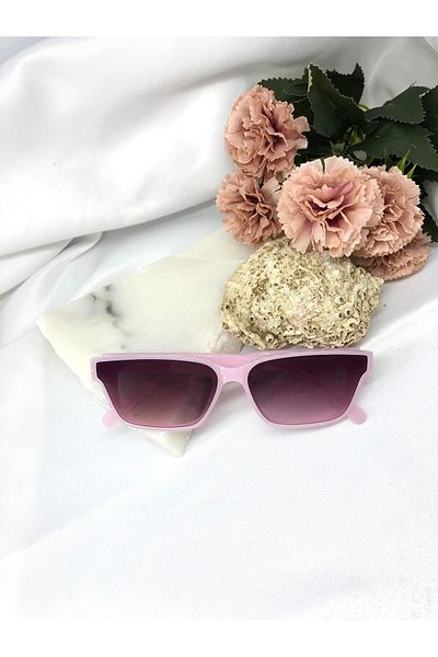 Di Caprio Elira Rectangular Retro Pink Women's Sunglasses