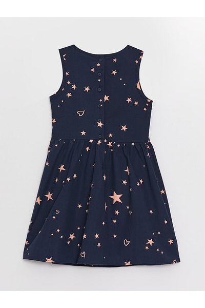 LC Waikiki Patterned Crew Neck Girl's Dress
