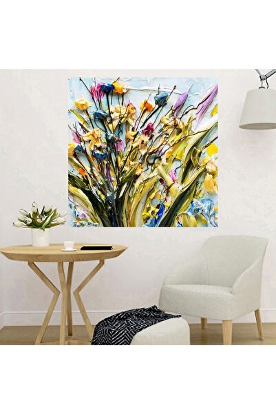 HDART Modern Soyut Çiçek Çiçekler Duvar Kanvas Tablo Tablosu