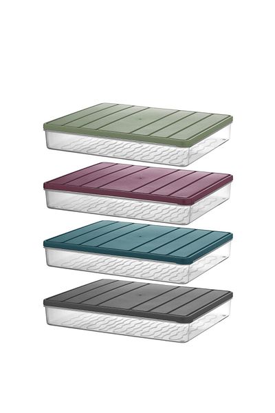 bimbambom Nora Slim Storage Container 2.5 Lt 4 Pieces