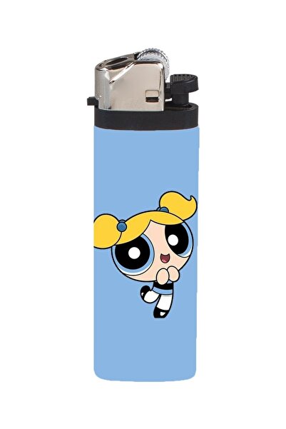 Namgo Powerpuff Girls Bubbles Mavi Full Bakılı Gazlı Çakmak