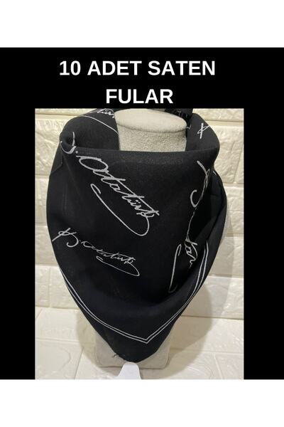 sema aksesuar 10 τεμάχια μαύρο σατέν υφασμάτινο μαντήλι με υπογραφή Ataturk -...