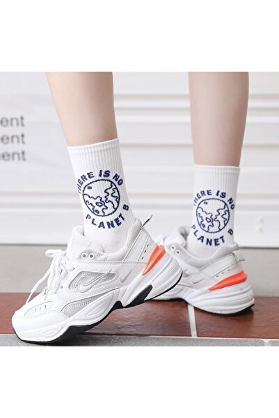 footmania Γυναικείες λευκές γραπτές κάλτσες κολλεγίου Σετ 5 ζευγαριών