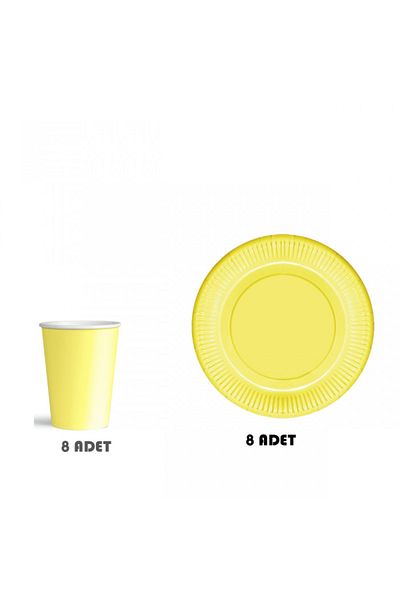kidspartim Macaron Yellow Cardboard Plate Cup