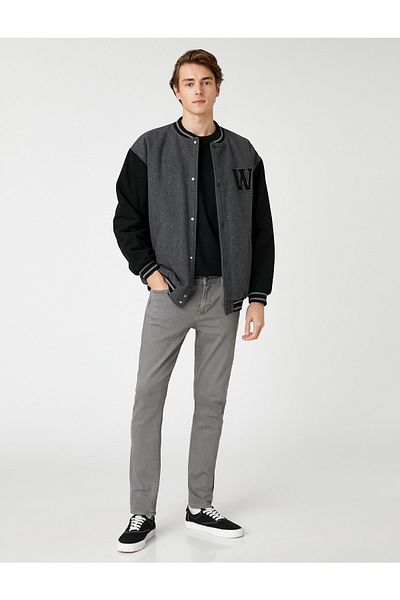 Koton Basic Woven Trousers with Button Detail, 5 Pockets