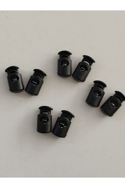 Engin TT Stopper Cord End Lace End Spring (8 Pieces Black)