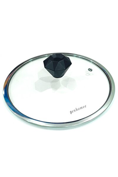 Şenhomee Cam Kapak Tencere Kapağı 24 Cm Diamond Serisi Elmas Tepeli