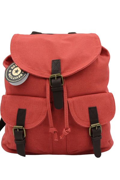 Bevitton Canvans Fabric Unisex Imported Medium Size Salmon School Backpack 5340