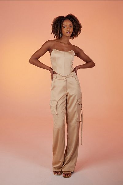 HOLLY LOLLY Bustier - Beige - Unifarben