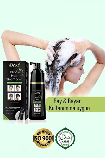 Dexe Black Hair Shampoo Beyaz Kapatıcı Şampuan Siyah Renk 400 Ml Büyük Boy