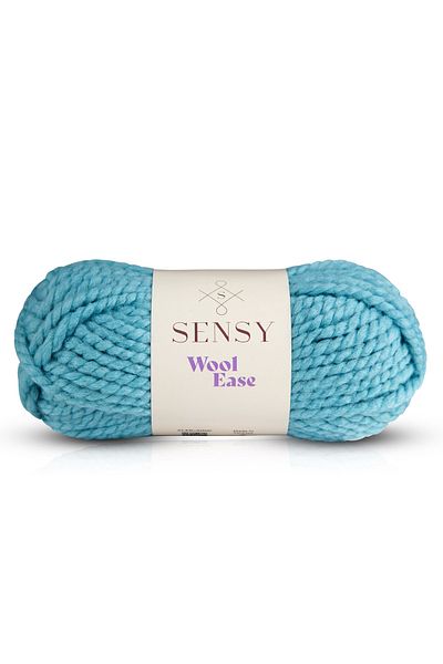 SENSY Premium Wool Ease Πλεκτό Χειροποίητο Νήμα Καπέλο Μπερέ Καπέλο Σχοινί Poncho Νήμα Ζακέτα Νήμα Baby Blue