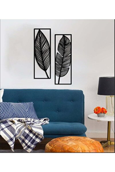 InnovaMetal Yaprak Motifli Metal Tablo Yaprak Motif Metal Duvar Dekoru 23x70 Cm