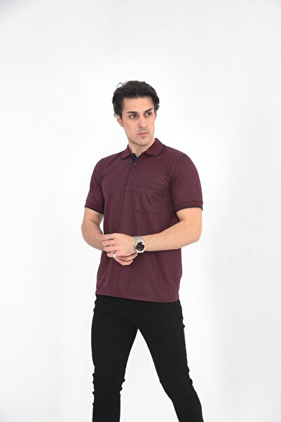 KMKkombin Μπλουζάκι Dad Polo με ριγέ γιακά με 3 κουμπιά