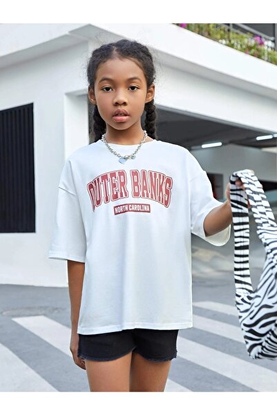 LePold White Outer Banks Printed Girls T-Shirt