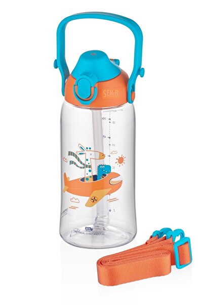 Uzspace 730ml Yeni Koleksiyon Askılı Kulplu Pipetli/pipetsiz Kullanım Tritan Çocuk Su Matarası