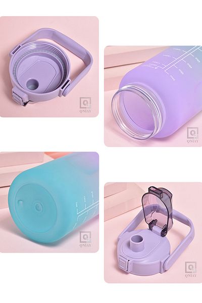 QNİAY Motivational Water Bottle Water Bottle Water Bottle 2000 ml Tritan Sports Gym Water Bottle Bpa Free Water Bottle