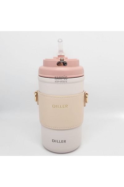 DILLER 8990 580ml Pink New Series Thermos with Carrying Strap