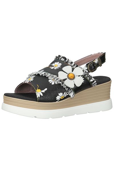 LAURA VITA Sandalette - Schwarz - Keilabsatz