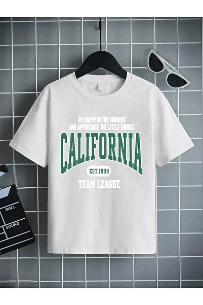 Keywest Be Happy California Printed Oversize Unisex T-shirt