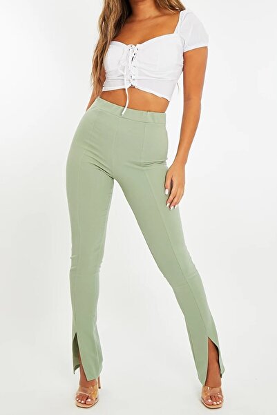 boutiquen Παντελόνι 1556 με λεπτομέρεια σχισμής στο πόδι και ελαστική μέση σε...