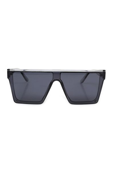 TomyHelf Women's Sunglasses White Transparent Frame Black Glass Rectangle