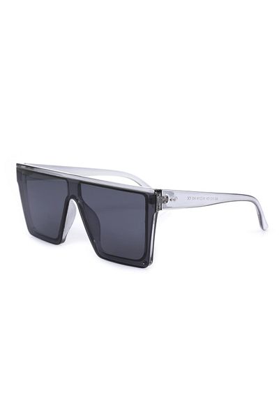 TomyHelf Women's Sunglasses White Transparent Frame Black Glass Rectangle