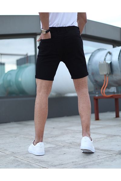 COOL TARZ Μαύρο ανδρικό λινό σορτς