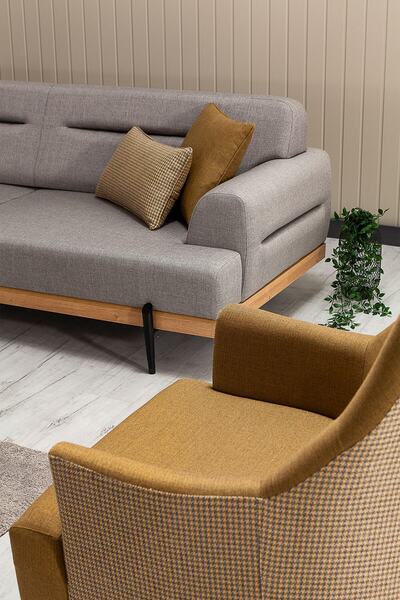 Modalife Linen Berjer Salon&oturma Odası Kanepe - Sarı